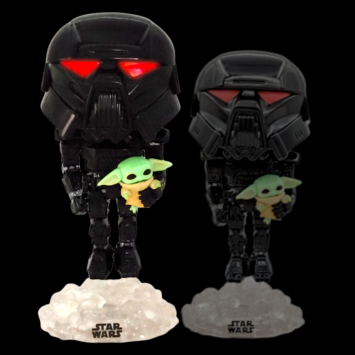 FUNKO POP<星球大戰-曼達洛人>黑暗士兵抱尤達BB(夜光版)-NO.488