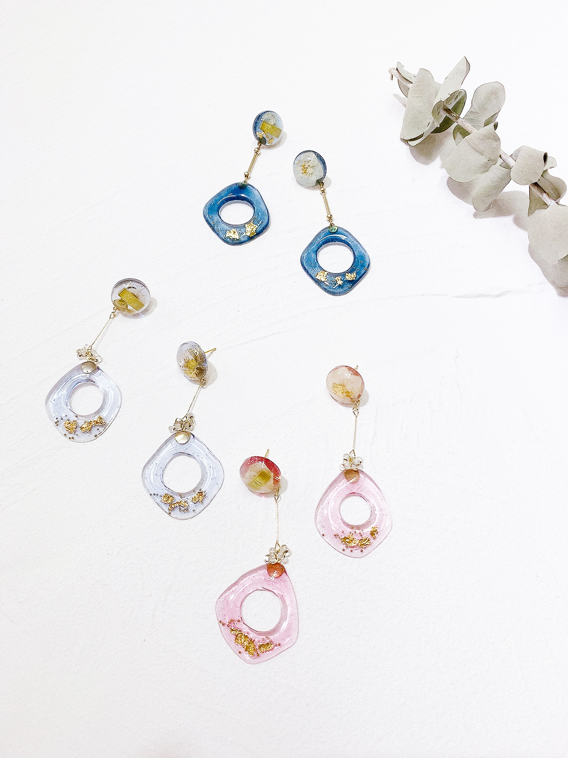 [手作家] 透明感乾花X金箔耳環 (網站限定優惠)