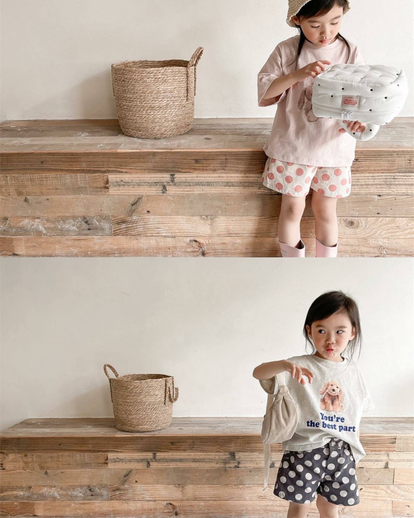 水洗棉波點短褲