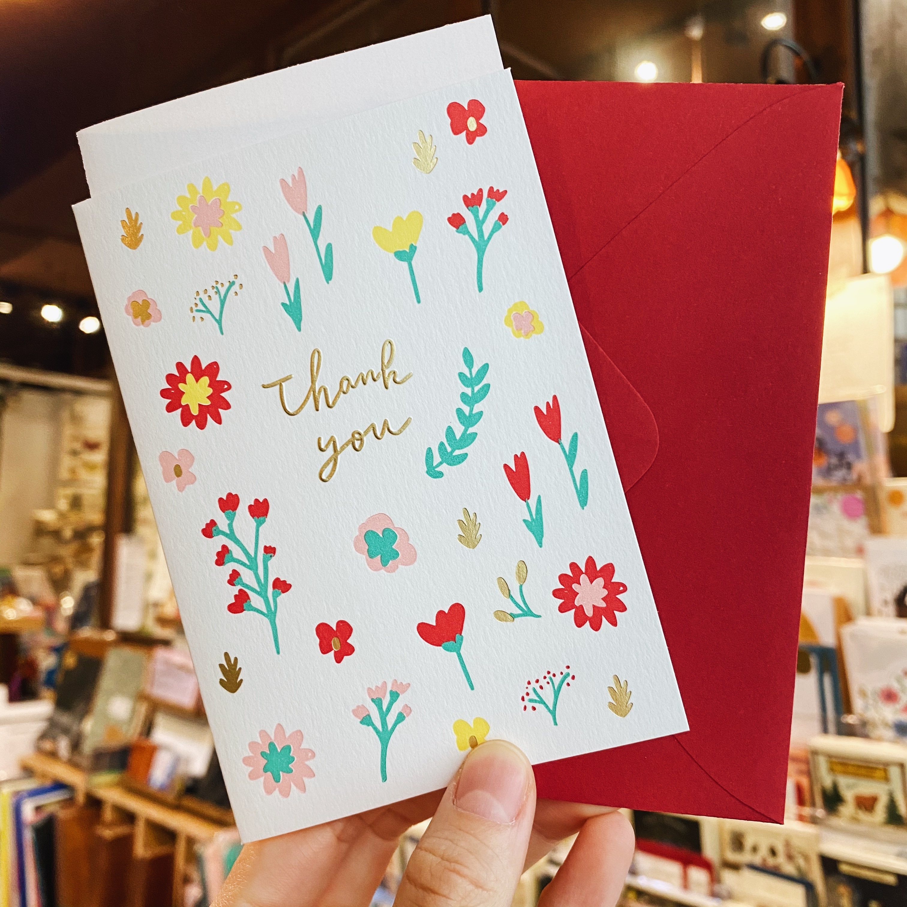 花朵 活版印刷燙金萬用卡片｜日本Greeting Life