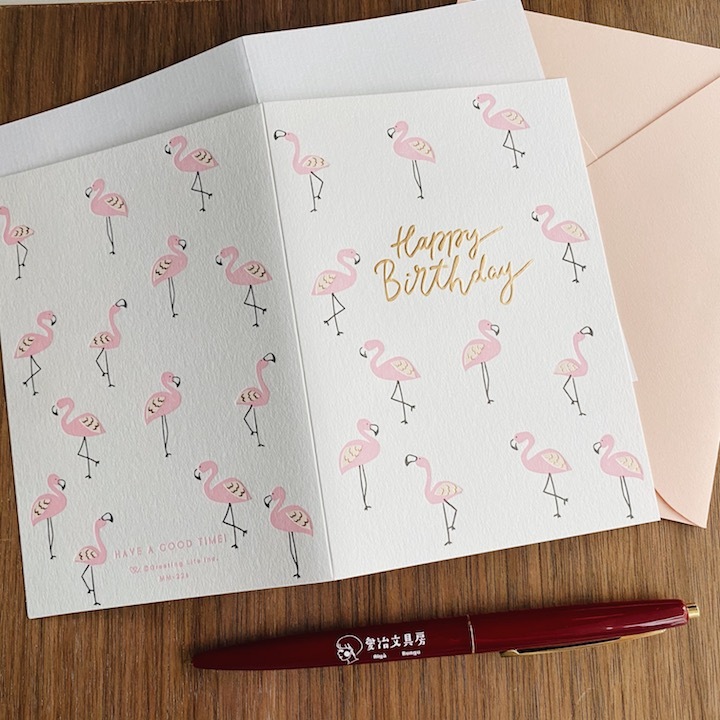 紅鶴 活版印刷燙金生日卡片｜日本Greeting Life