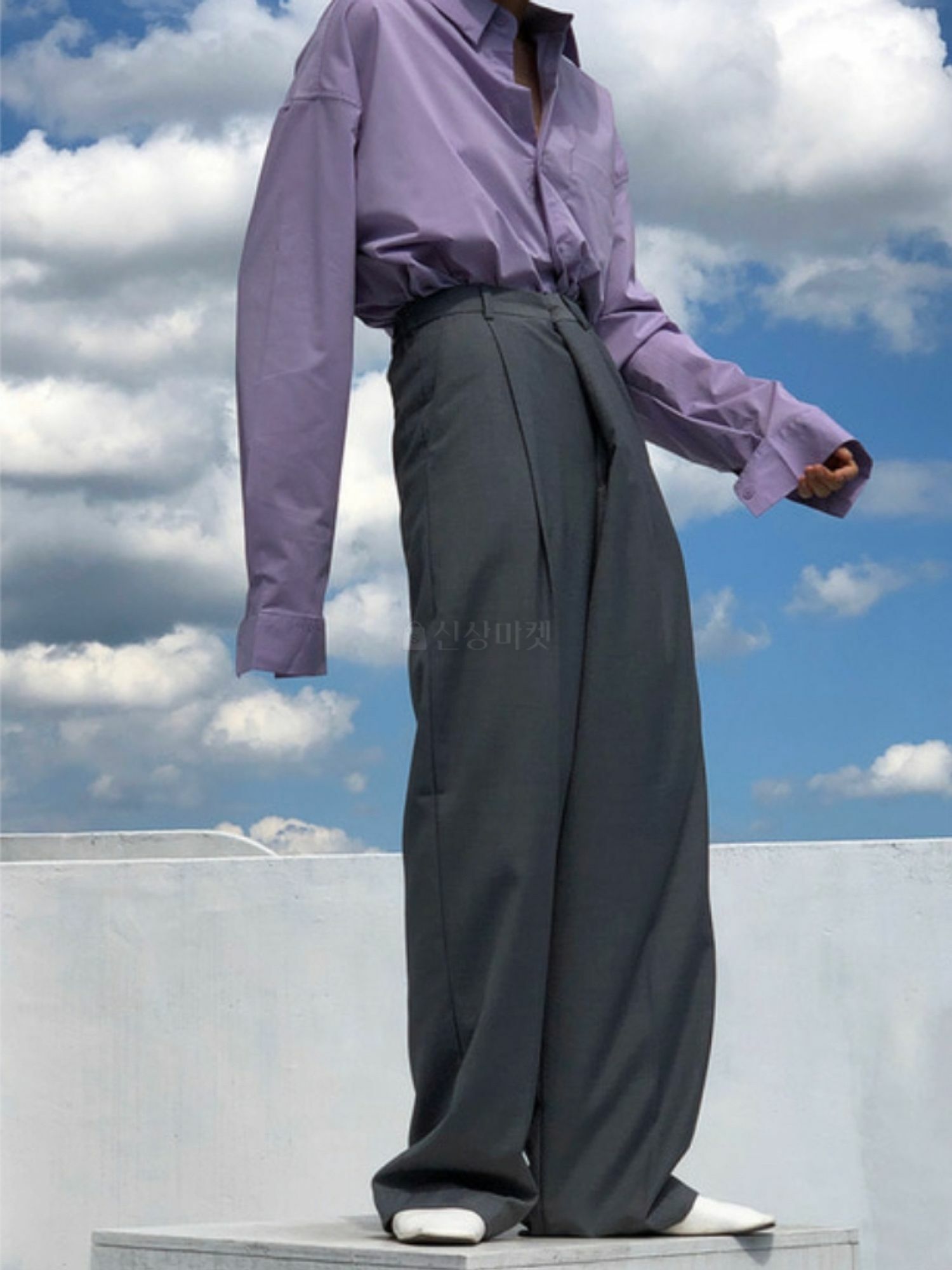 (賠本出清特價) 迷你裹身寬幅西裝褲