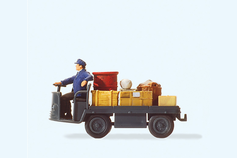 Preiser迷你小人 28147 藍色小貨車