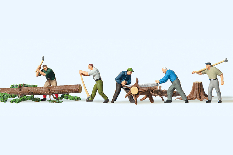 Preiser迷你小人 10495筏木工人2