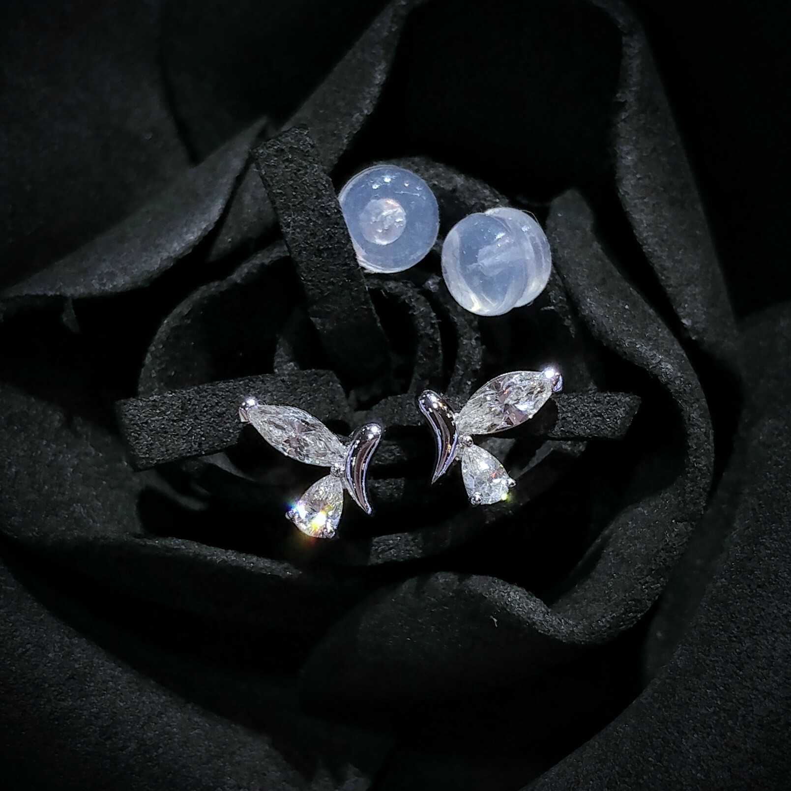 全新18K白金37份鑽石耳環