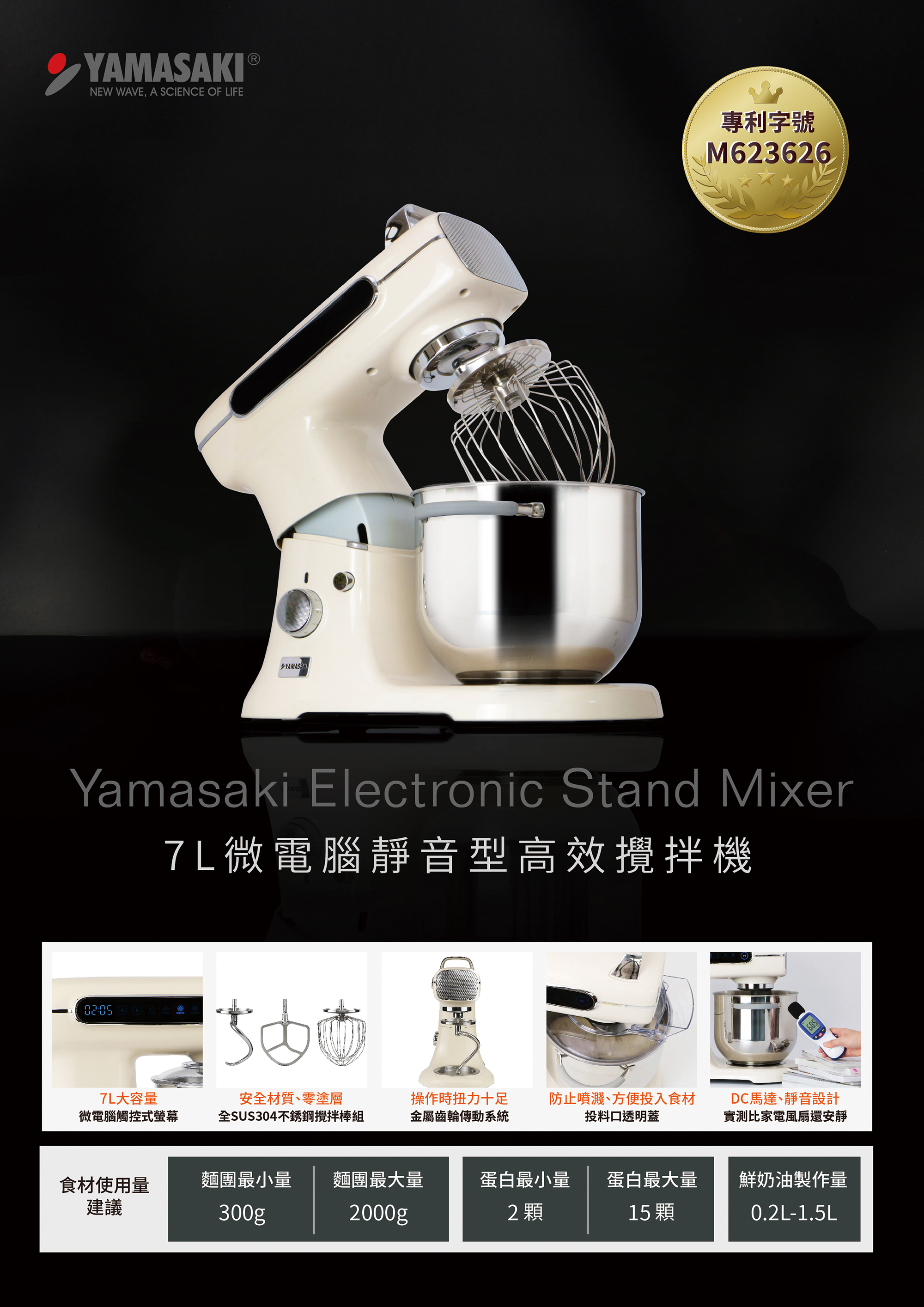 山崎7L微電腦靜音型高效攪拌機