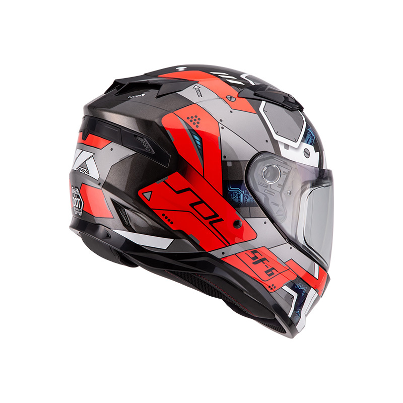 SOL SF-6 機動裝甲 鐵灰紅 全罩