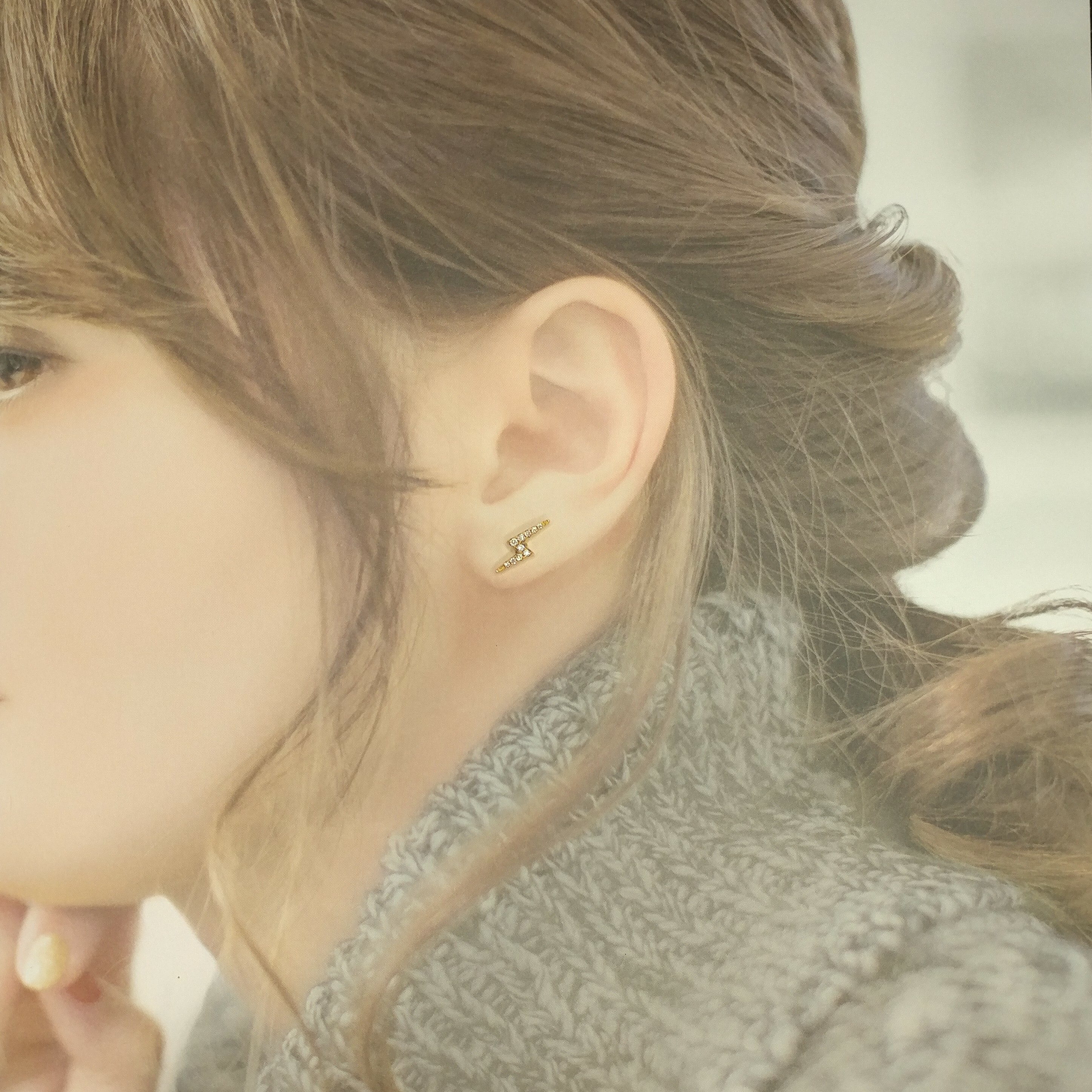 全新18K玫瑰金27份鑽石耳環一對