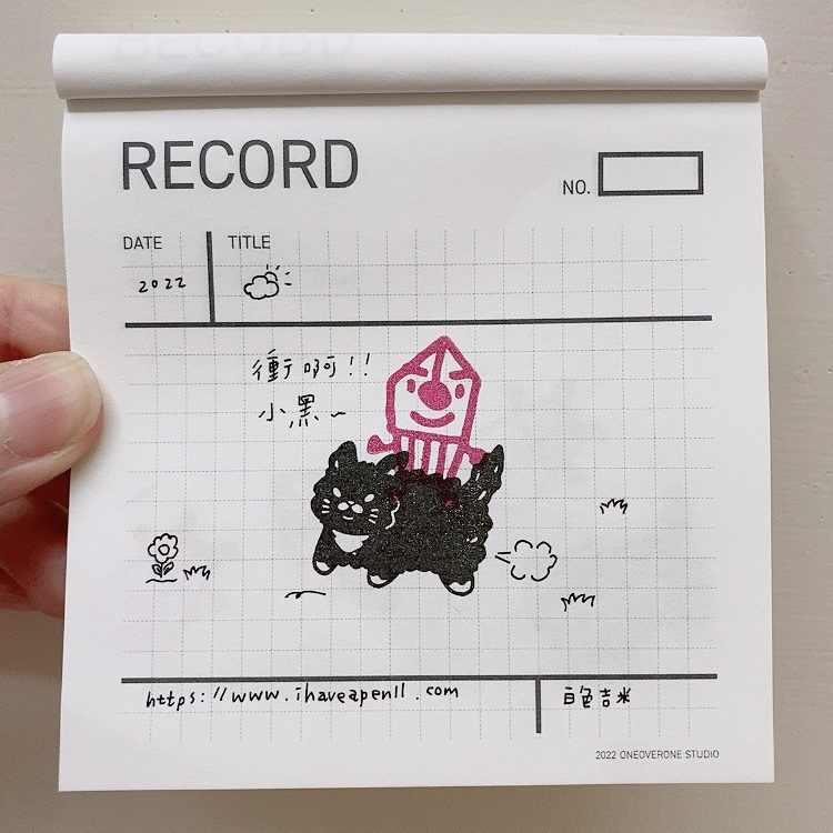 White Jimi Black and White Cat fried fur stamp