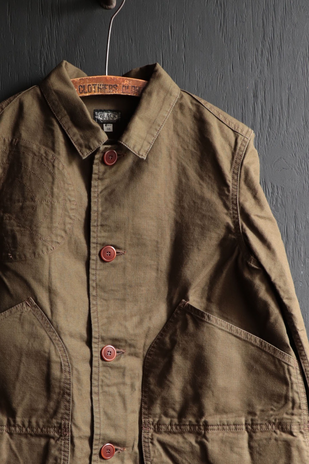 Black Sign 1950s Paraffin Duck Web Patch Hunting Jacket Black Sign 1950s Paraffin Duck Web Patch Hunting Jacket