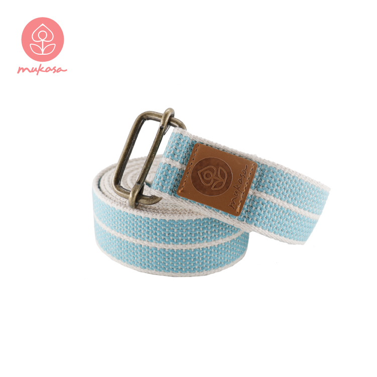 MUKASA 瑜珈伸展帶(湖水藍/點點款)-300cm   MUK-21561C