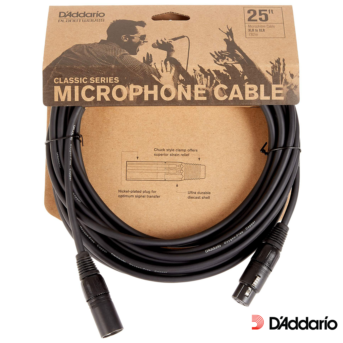 DAddario Planet Waves PW-CMIC-25 頂級麥克風線 25呎