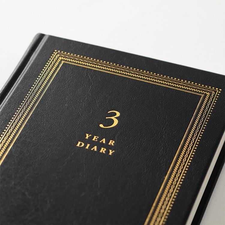 3年連用日記 皮革黑｜MIDORI 日本