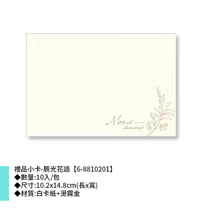 禮品小卡-辰光花語 10入/包 10.2*14.8cm【6-8810201】