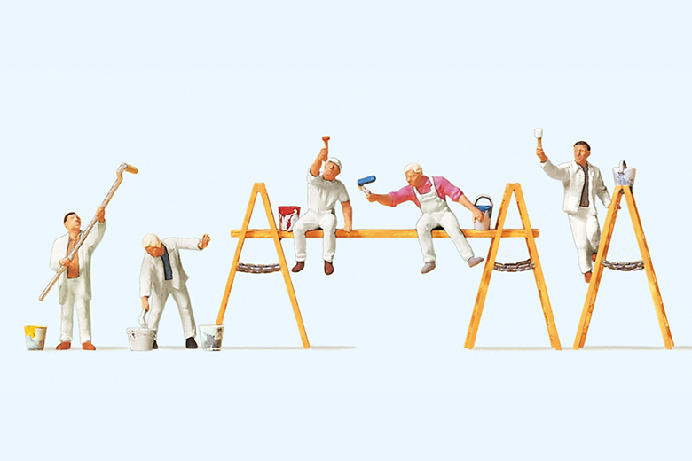 Preiser迷你小人 10478刷油漆2