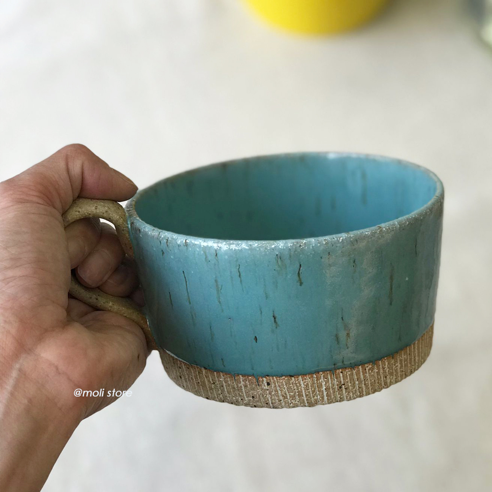 KOYOTOKI Minoyaki Soup Cup-Turquoise Blue