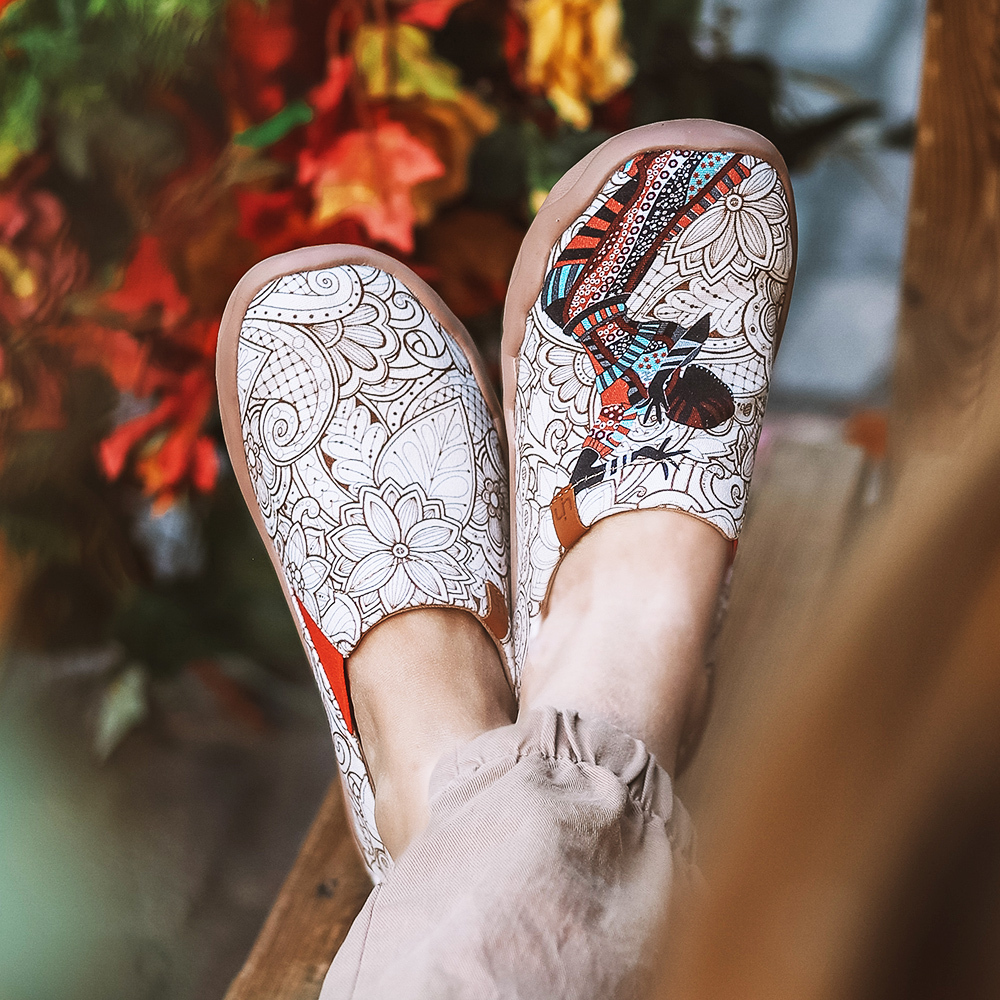 【 Uin 】西班牙原創設計 | 黑珍珠 女鞋 彩繪鞋 休閒鞋 懶人鞋