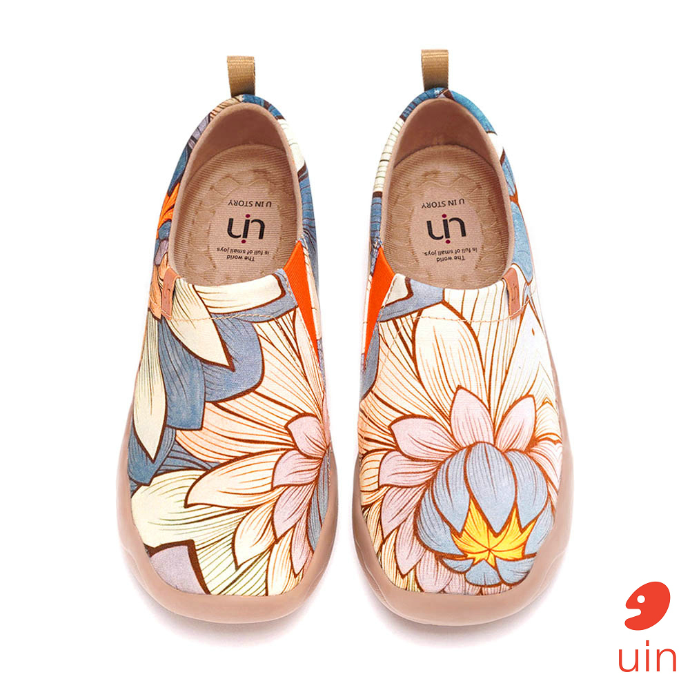 【 Uin 】西班牙原創設計 | 荷與蓮 彩繪鞋 休閒鞋 女鞋 懶人鞋