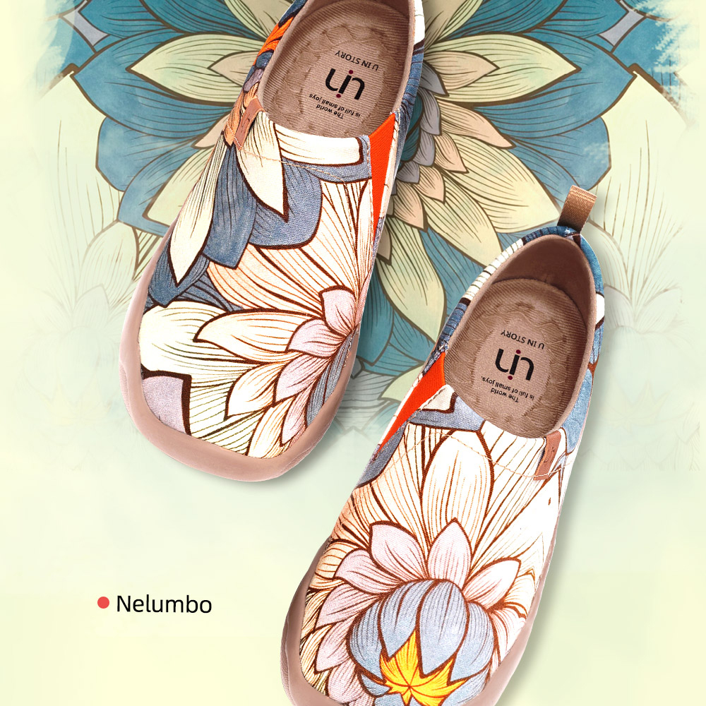 【 Uin 】西班牙原創設計 | 荷與蓮 彩繪鞋 休閒鞋 女鞋 懶人鞋