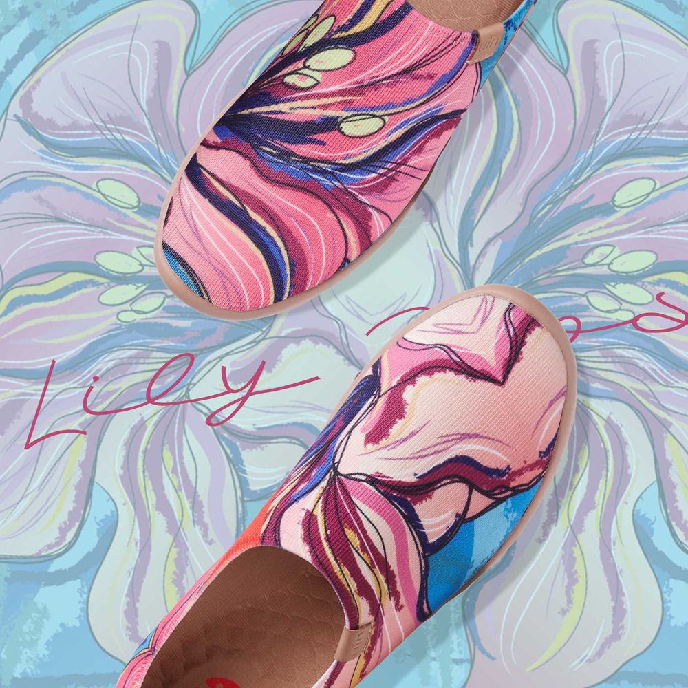 【 Uin 】西班牙原創設計 | 怒放百合 女鞋 彩繪鞋 休閒鞋 懶人鞋