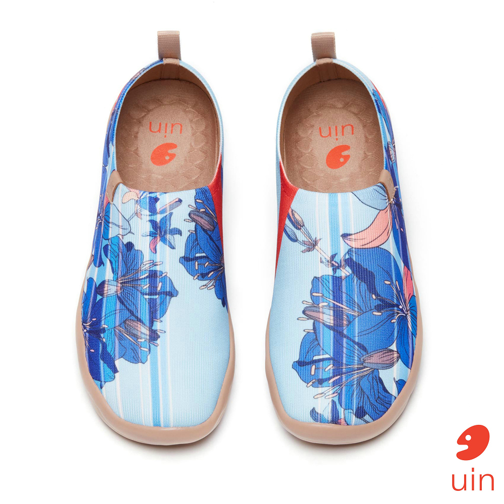 【 Uin 】西班牙原創設計 | 藍百合 彩繪鞋 休閒鞋 女鞋 懶人鞋