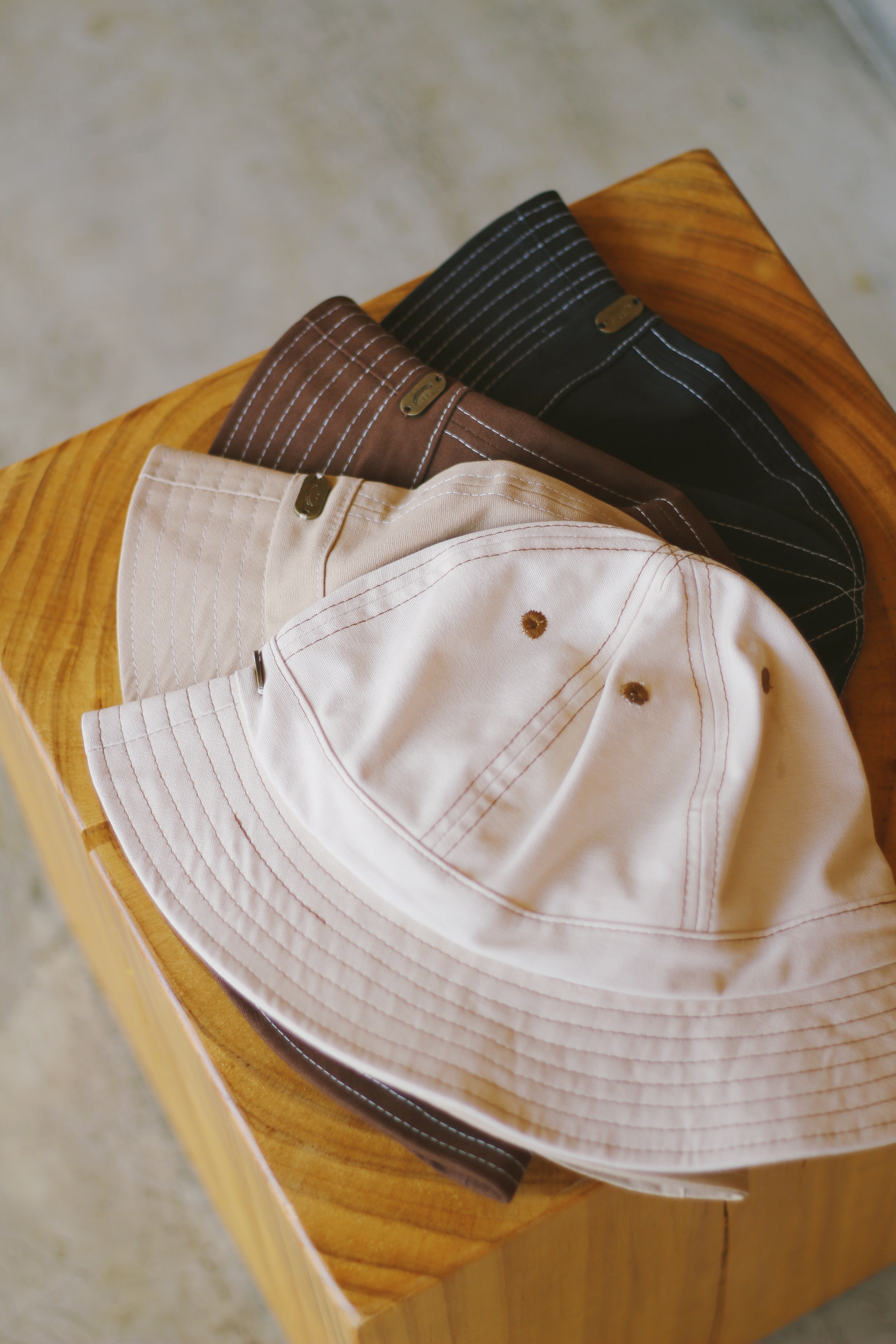 五色／復古明線漁夫帽／Bucket Hat