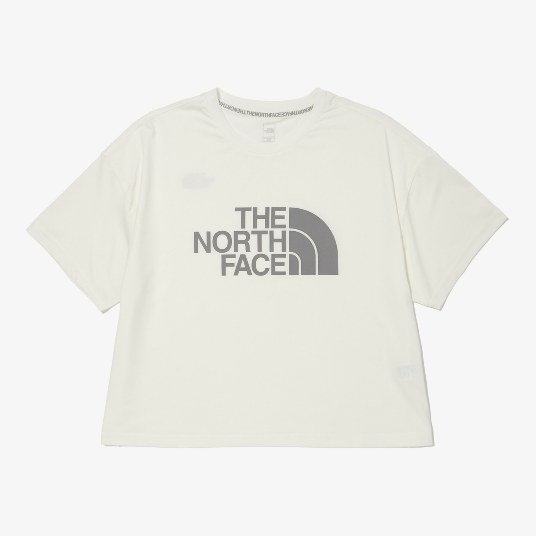 THE NORTH FACE ESSENTIAL LT 女 白 大LOGO 短版 短袖  NT7UN33A