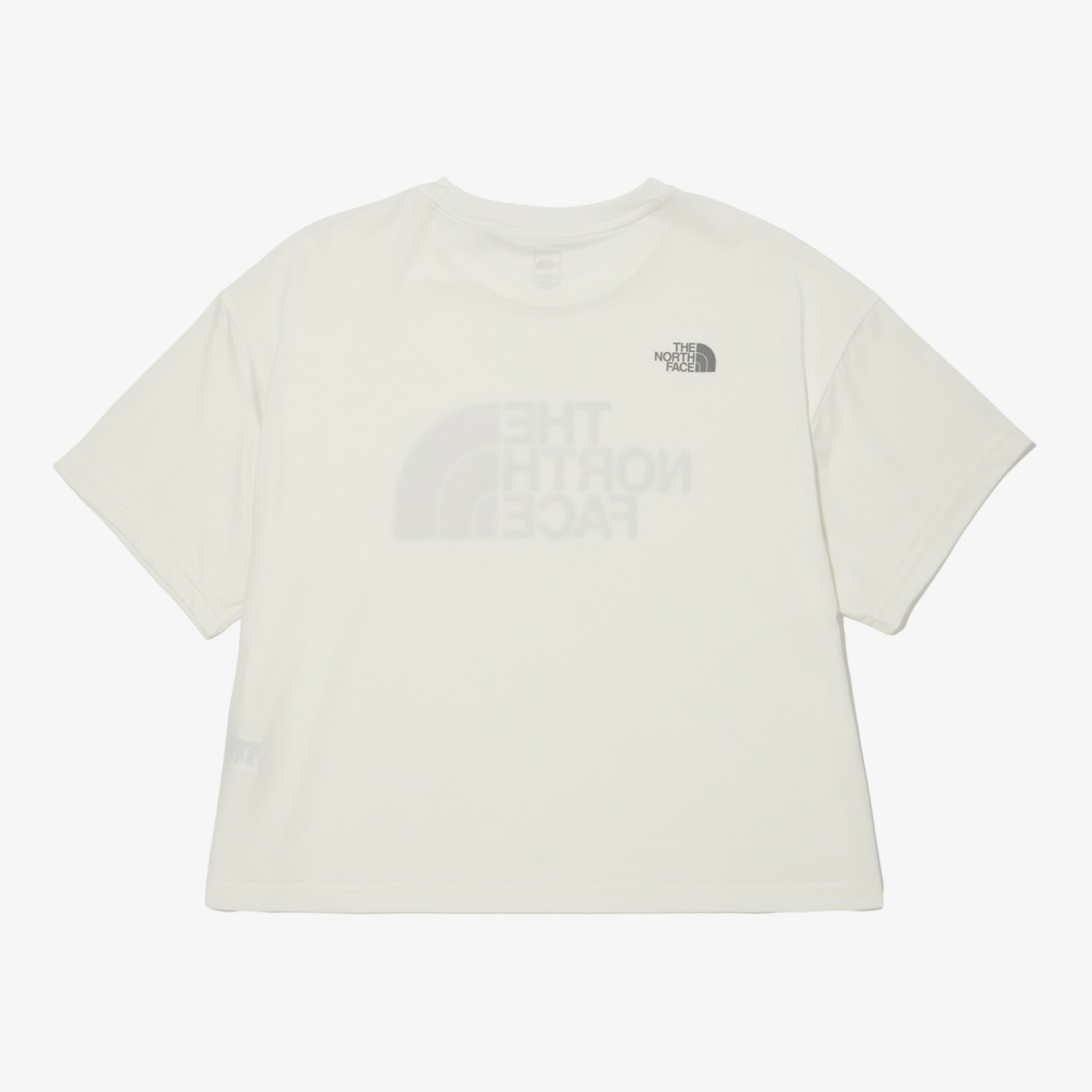 THE NORTH FACE ESSENTIAL LT 女 白 大LOGO 短版 短袖  NT7UN33A