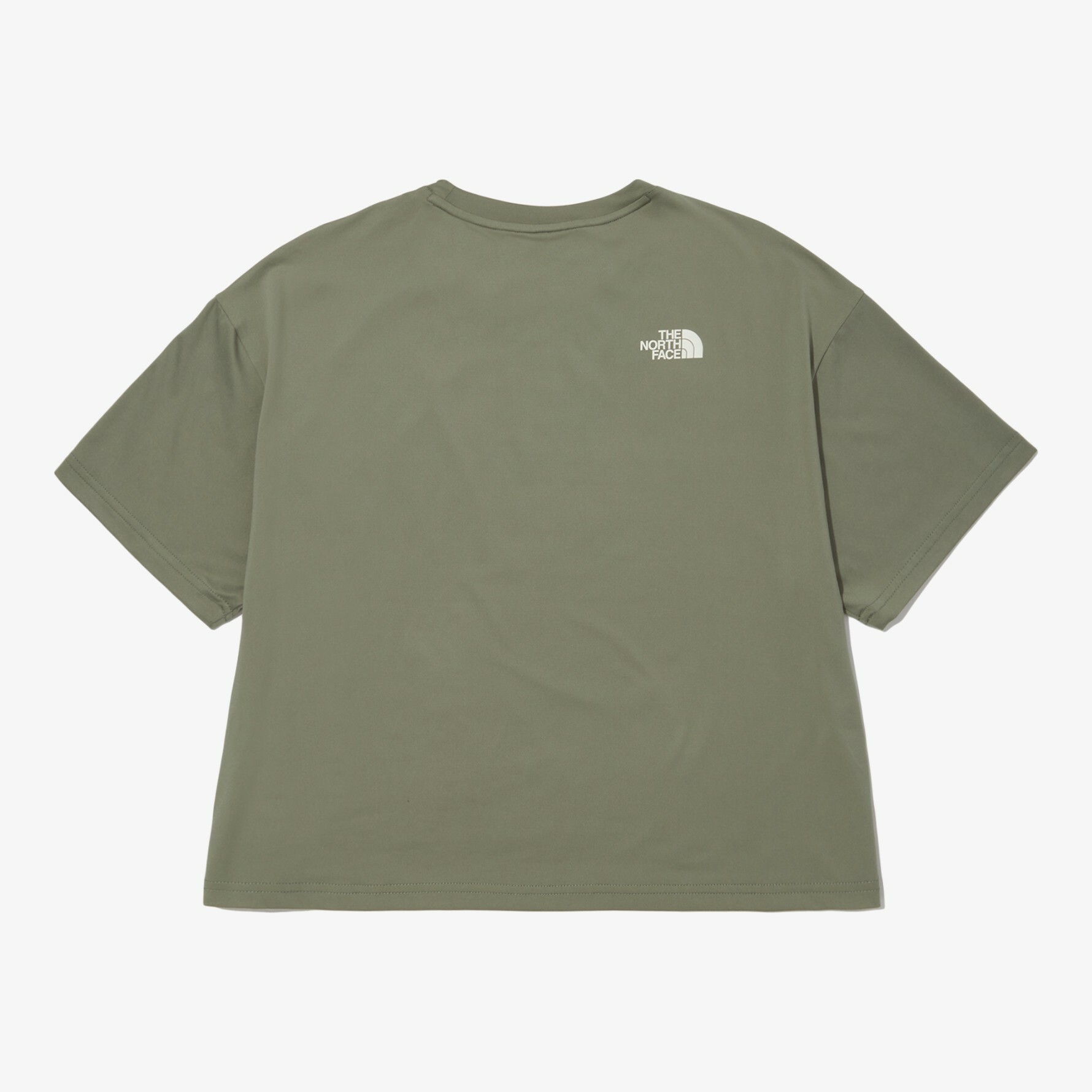 THE NORTH FACE ESSENTIAL LT 女 軍綠 大LOGO 短版 短袖 NT7UN33B