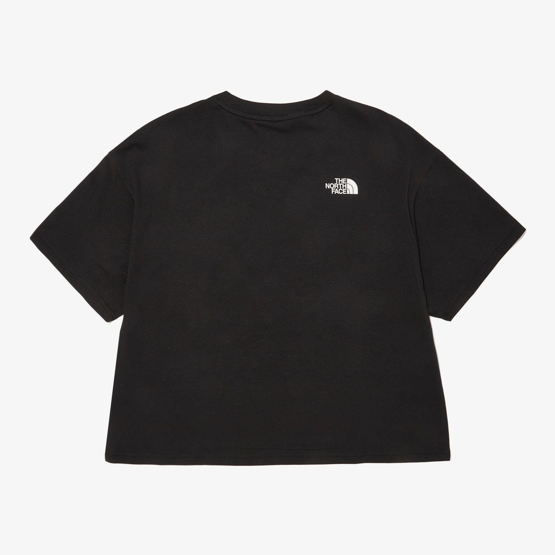 THE NORTH FACE ESSENTIAL LT 女 黑色 大LOGO 短版 短袖 NT7UN33C