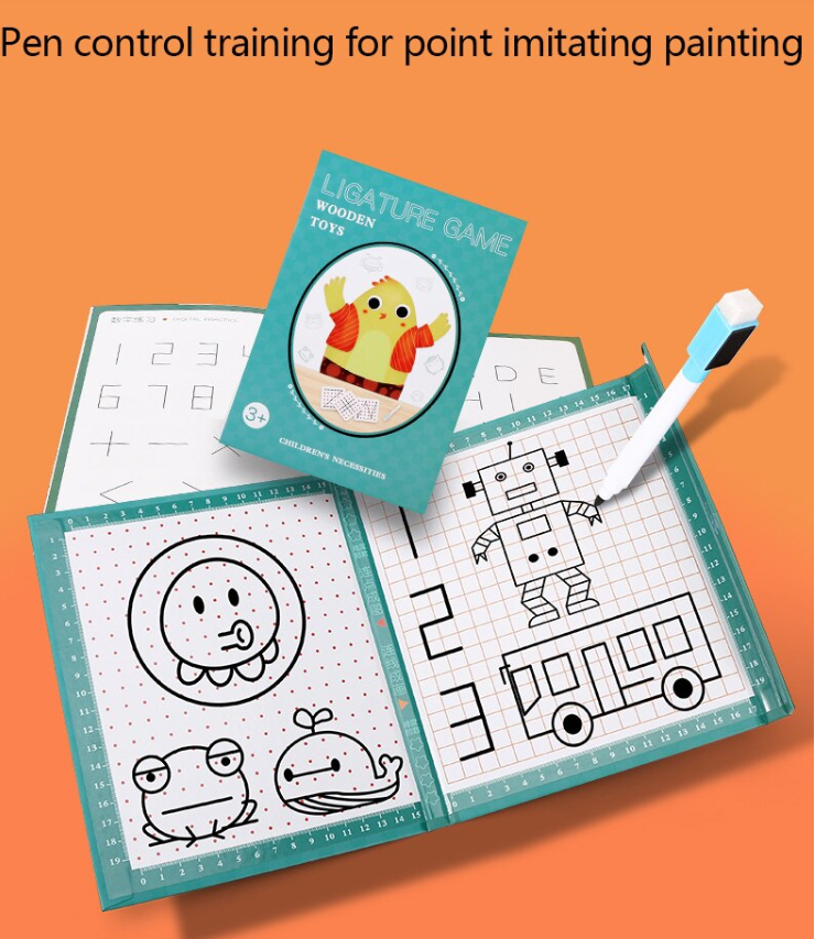 Ligature Game Wooden Montessori Magnetic Puzzle Book Board game