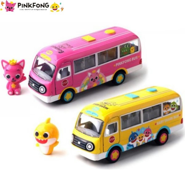 韓國 Pinkfong x baby shark 回力車玩具巴士