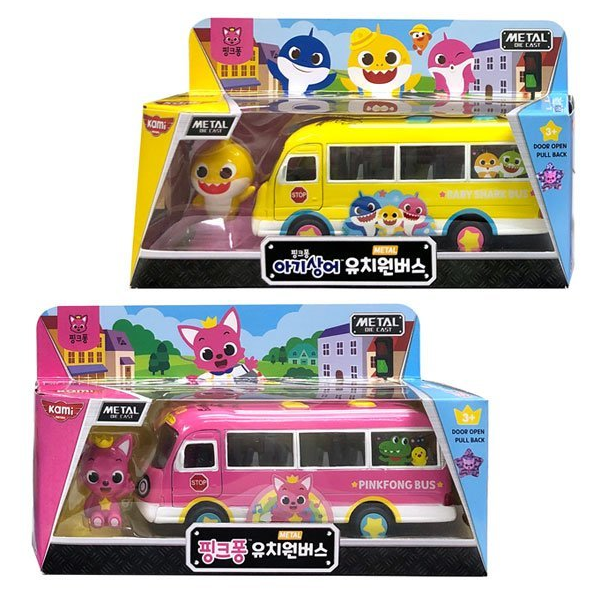 韓國 Pinkfong x baby shark 回力車玩具巴士