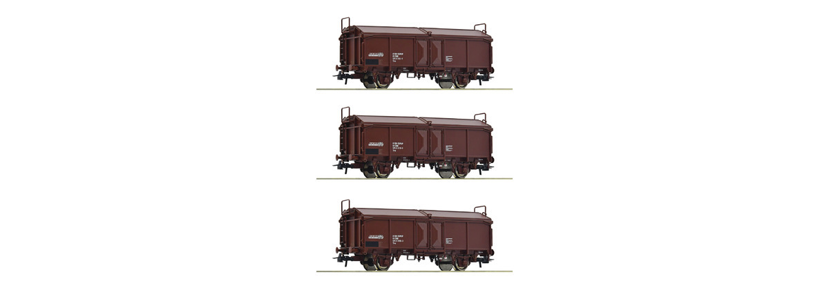Roco 66178 HO scale ÖBB EpIV-V Set of three sliding roof wagons
