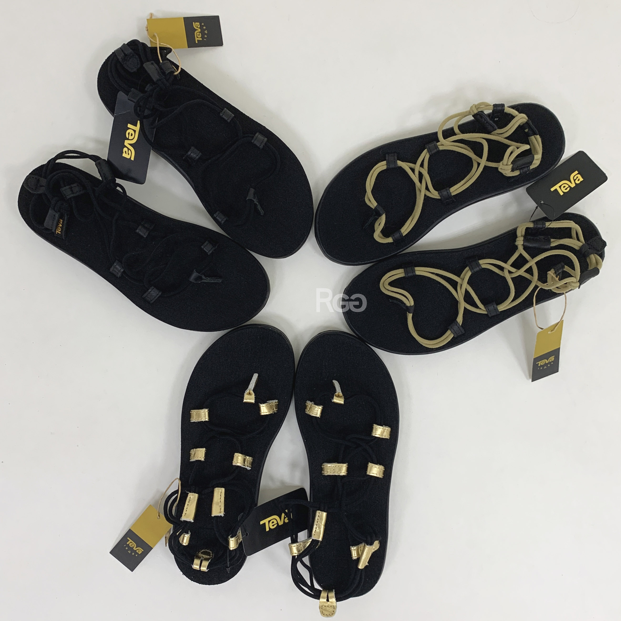 Teva Voya Infinity Metallic 羅馬 織帶 涼鞋