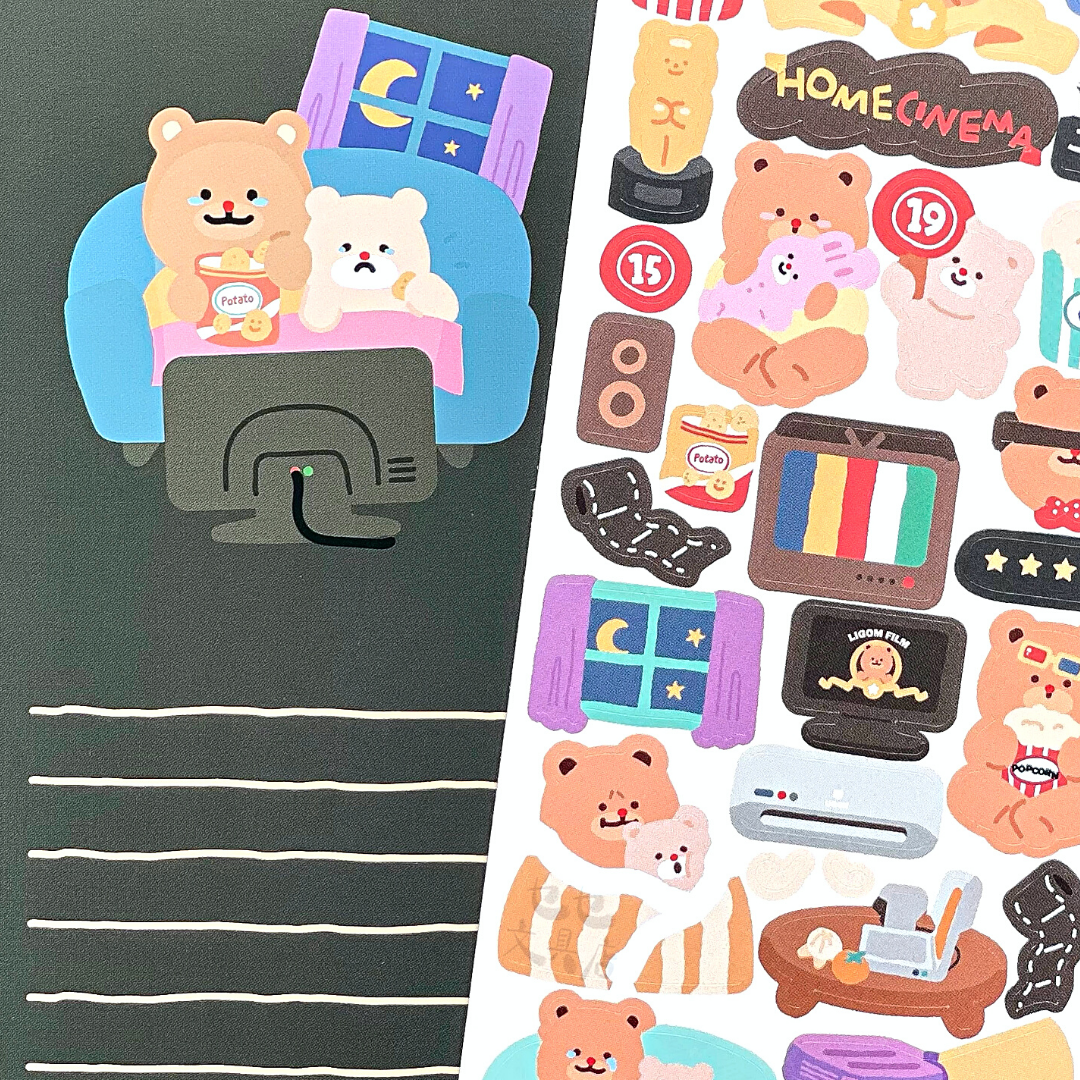 Khakiz Sticker－Home Cinema (Korean Stationery Brand)