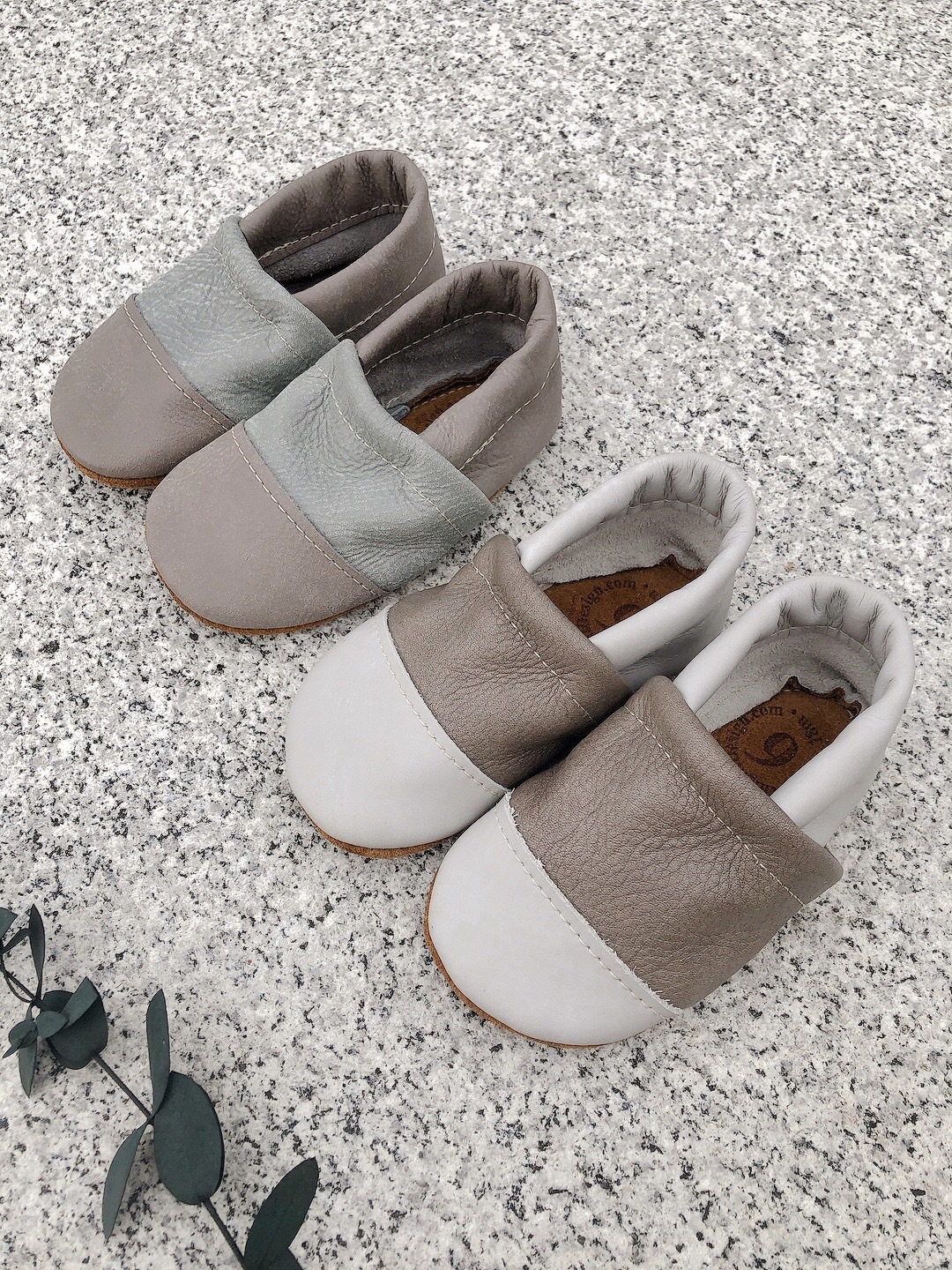 美國Starry Knight Design 真皮雙色學步鞋 - Bone&Dovetail