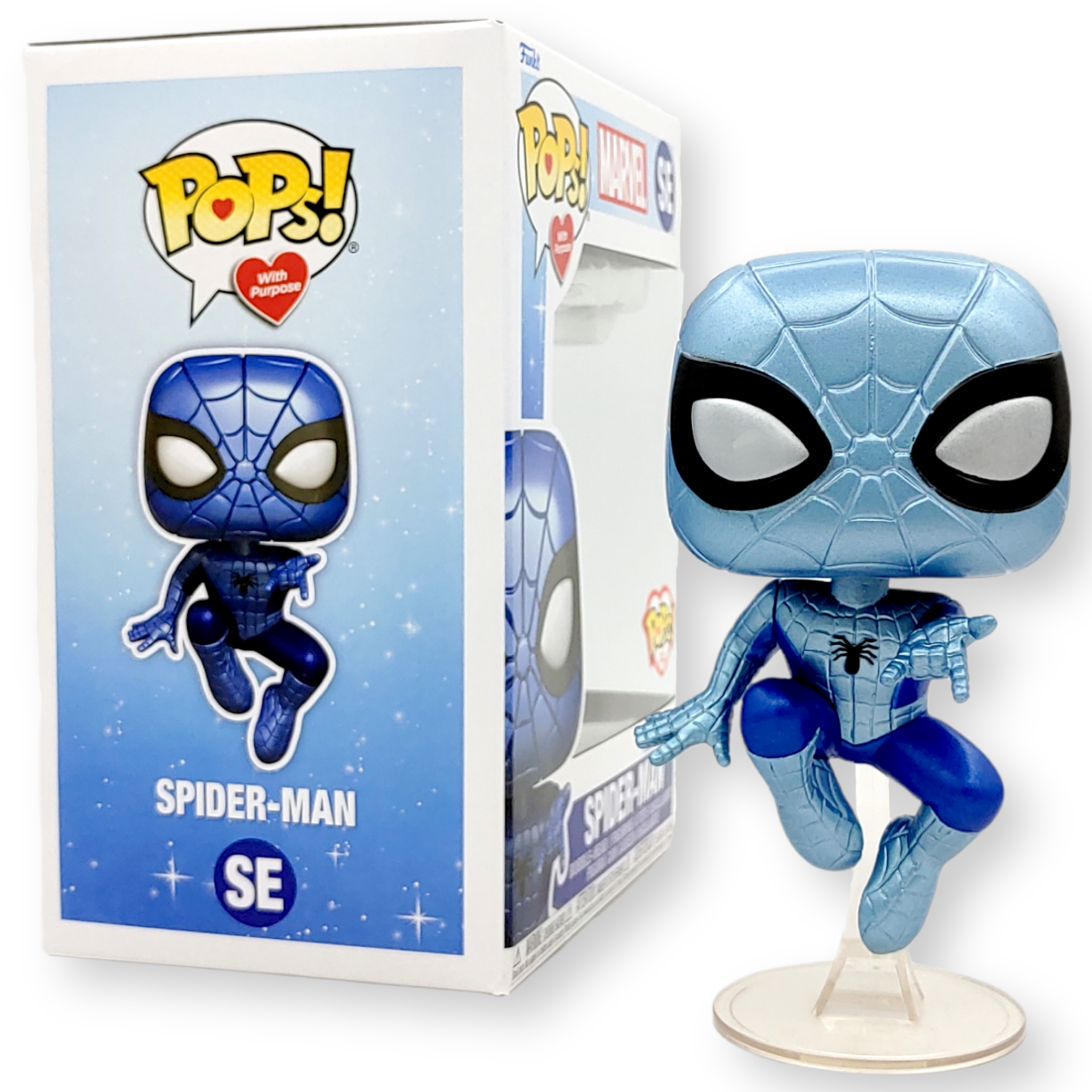 FUNKO POP<蜘蛛俠>蜘蛛俠(金屬藍)-NO.SE