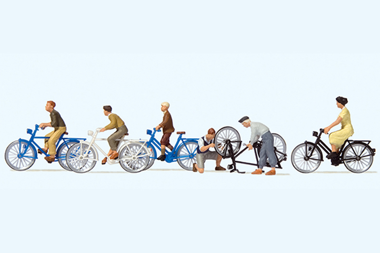 Preiser迷你小人 10716青少年與腳踏車