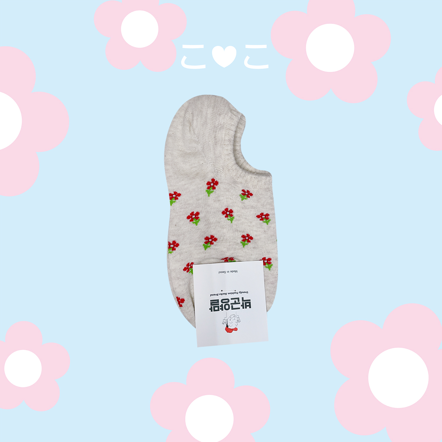 正韓小花滿版隱形襪子