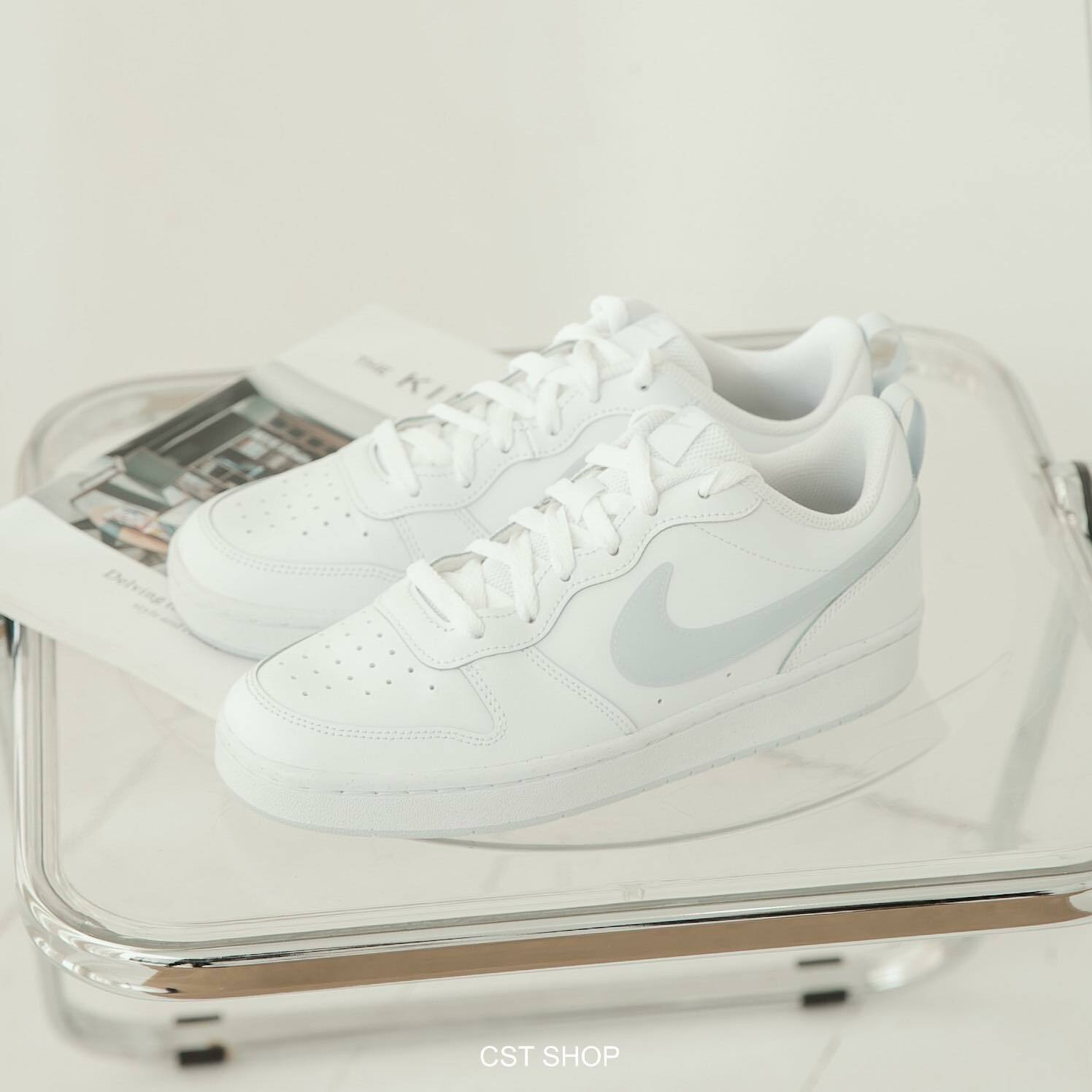 女生尺寸大童鞋NIKE COURT BOROUGH LOW 2 GS 全白寶寶藍珍珠小DUNK【BQ