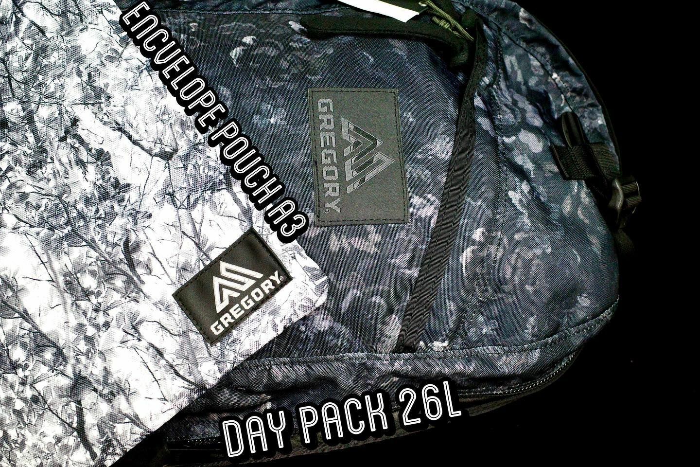 Gregory day pack black tapestry + GREGORY ENVELOPE POUCH A3 Treeline Camo