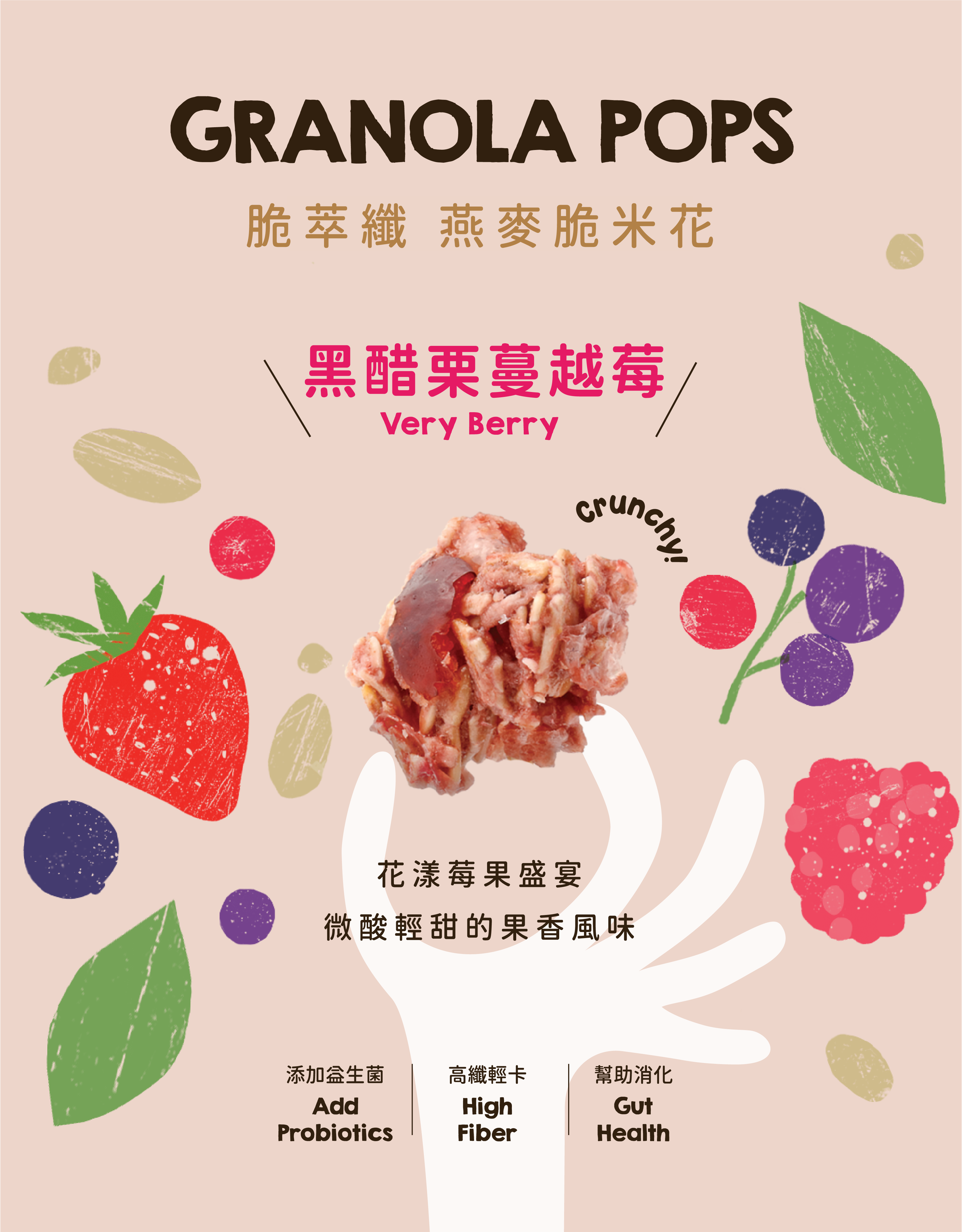早餐穀物麥片推薦宴麥森林脆米花燕麥穀片｜黑醋栗蔓越莓口味6入盒裝
