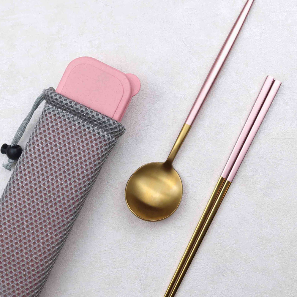 小奢華隨身不鏽鋼餐具2件組(附盒)