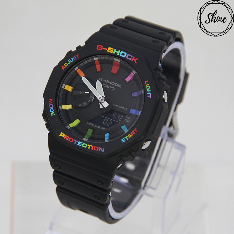 GA-2100-1A 客製Lego彩虹手錶