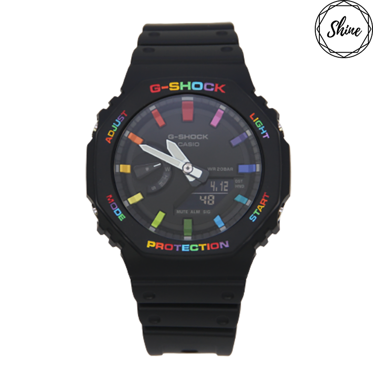 GA-2100-1A 客製Lego彩虹手錶