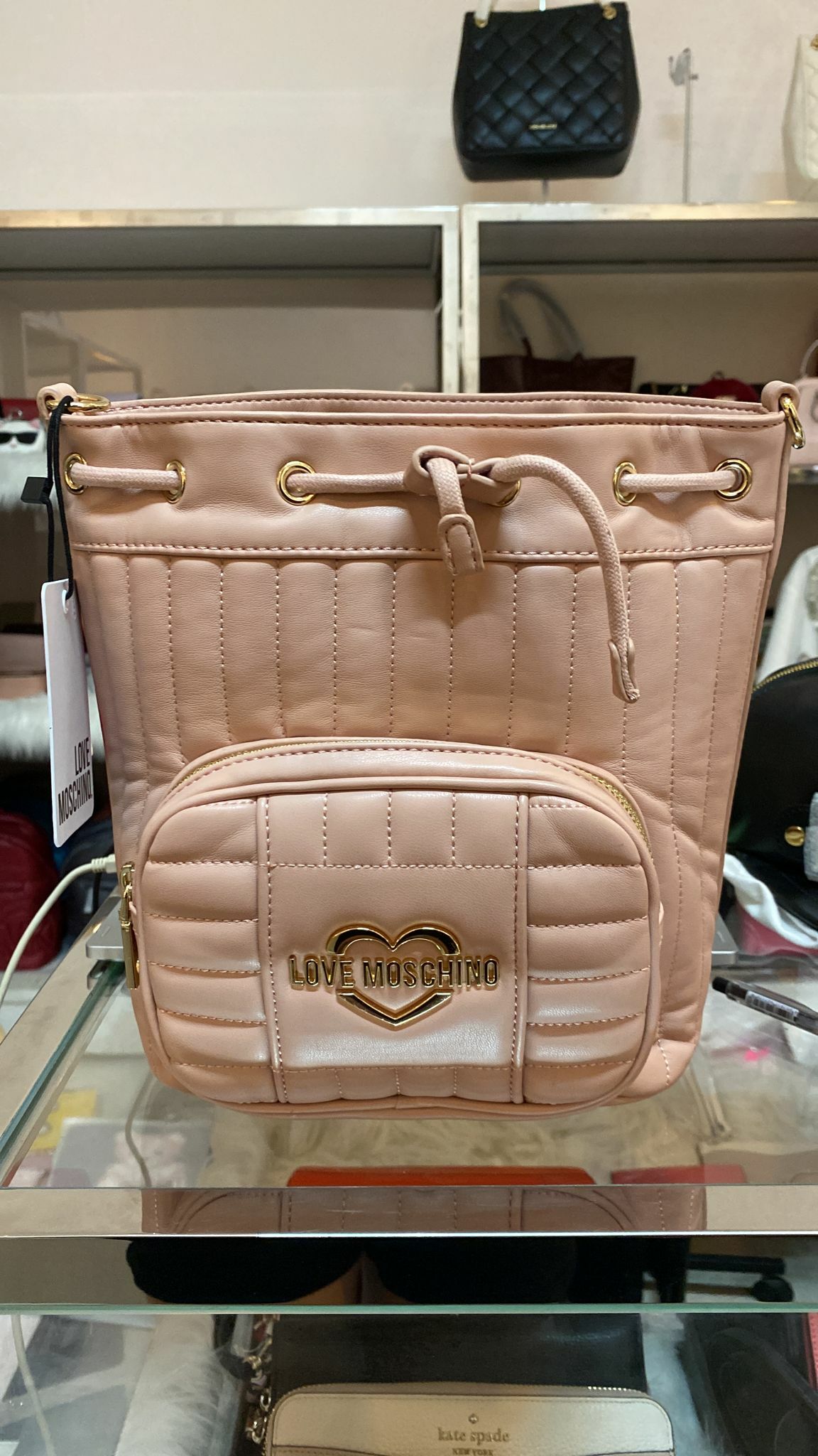 [S] LOVE MOSCHINO QUILTED BUCKET BAG, ROSA JC4068PP1CLA1600, 8051578587297 (SLM17)