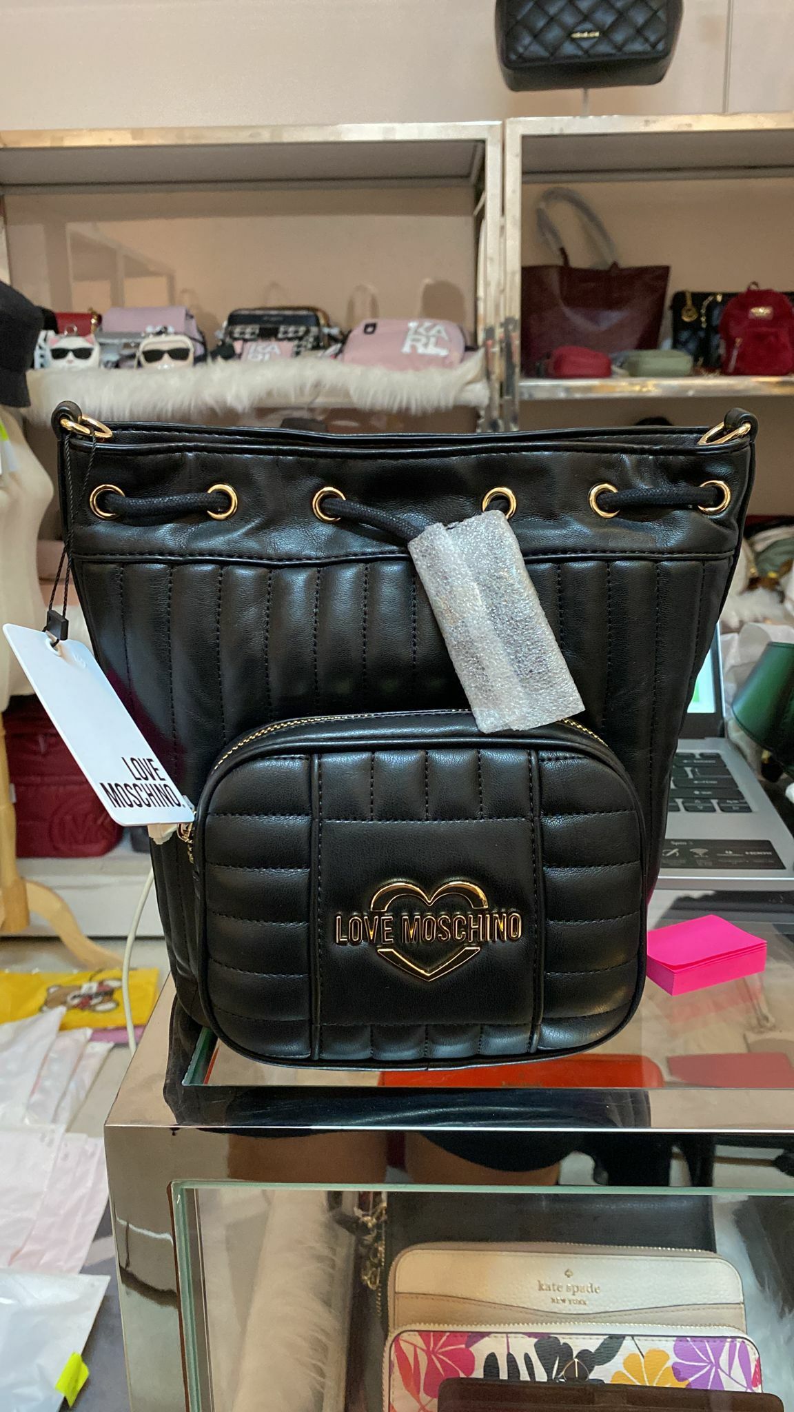 [S] LOVE MOSCHINO QUILTED BUCKET BAG, NERO JC4068PP1CLA1000, 8051578599580 (SLM16)