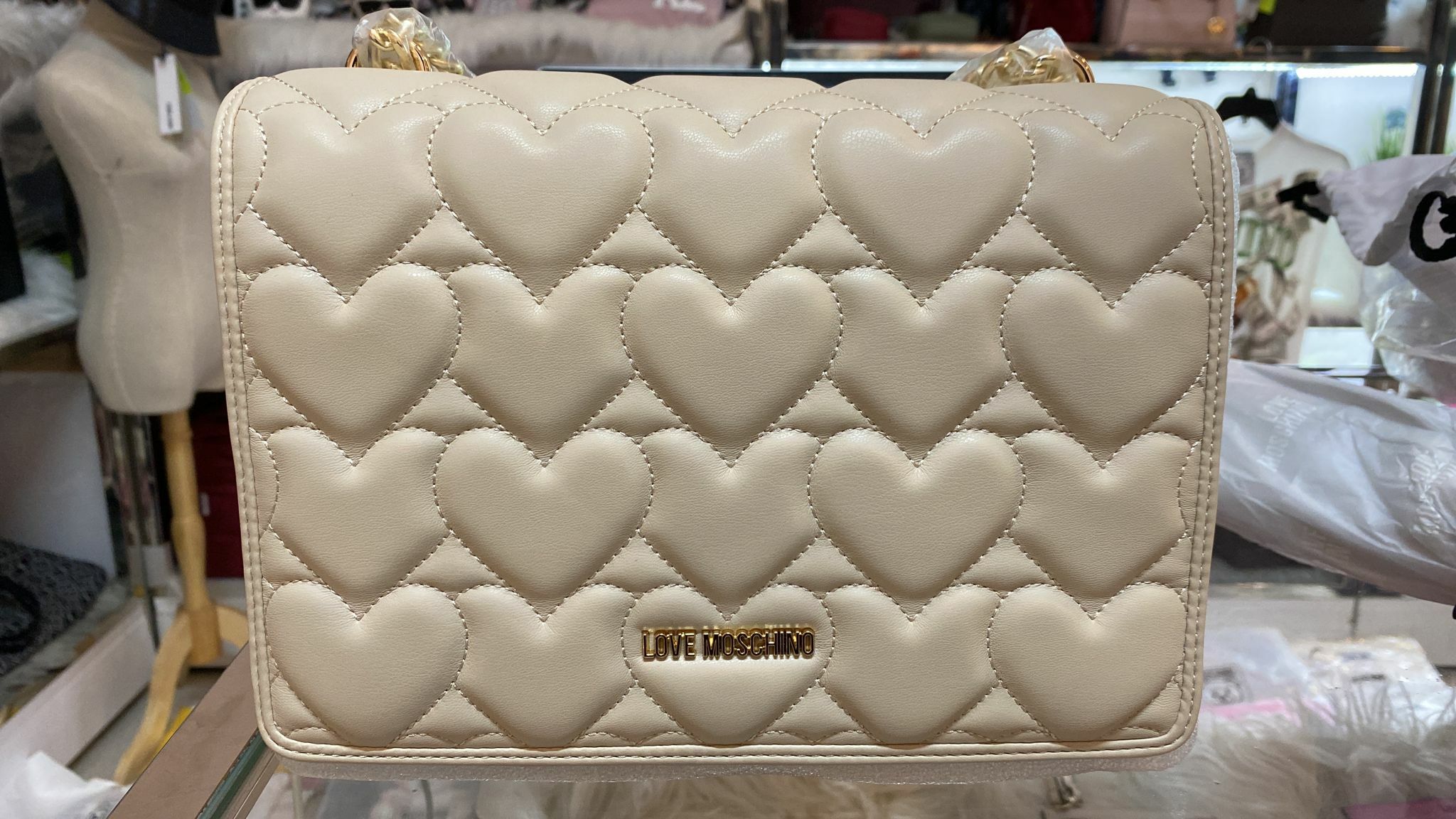 [S] LOVE MOSCHINO SHOULDER BAG , BEIGE JC4248PP0CKG0110, 8051578566964 FINAL SALE (SLM21)
