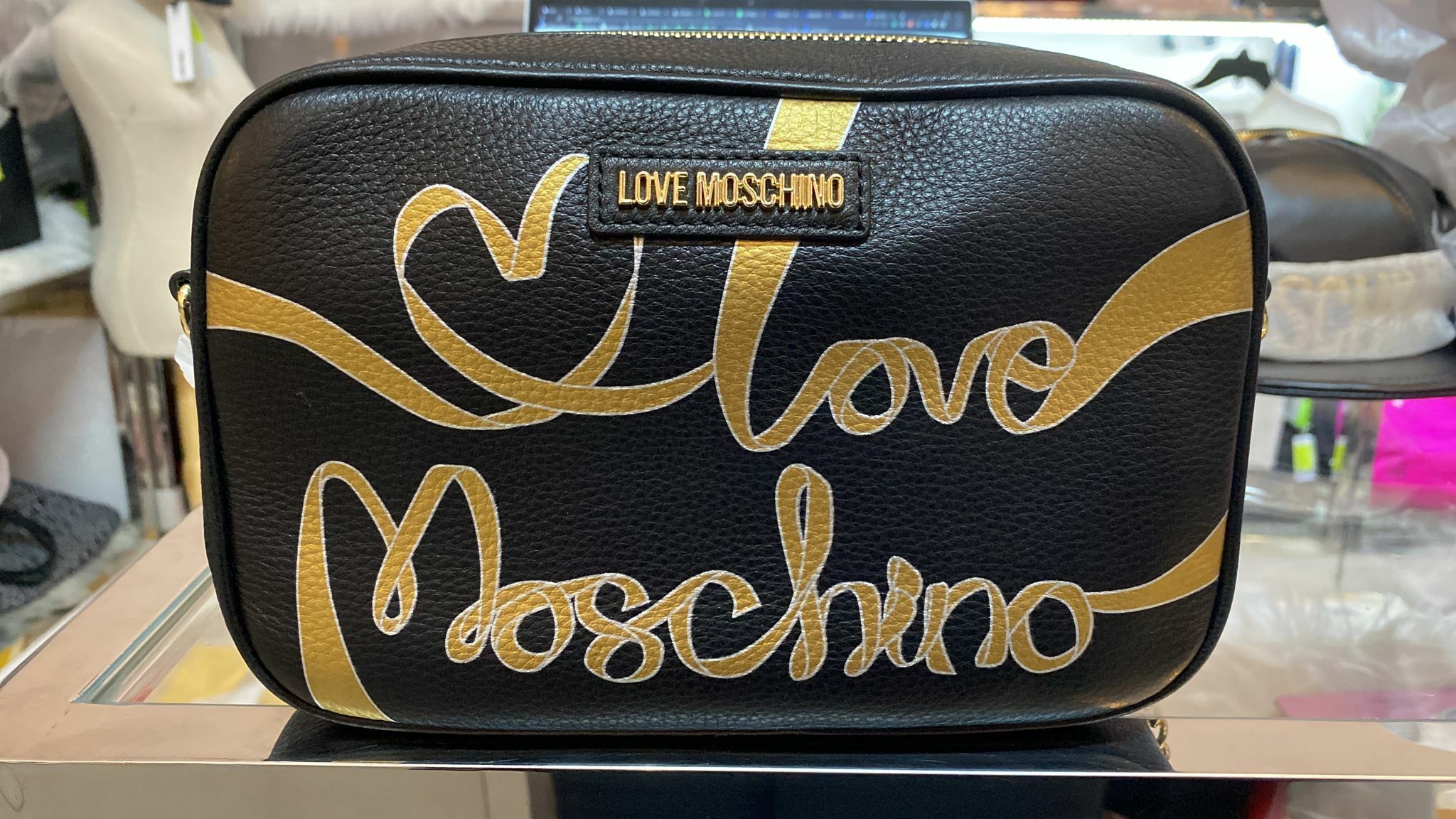 [S] LOVE MOSCHINO CROSSBODY BAG WOMEN LEATHER, BLACK JC4134PP1CLP100B, 8051578173964 (SLM22)